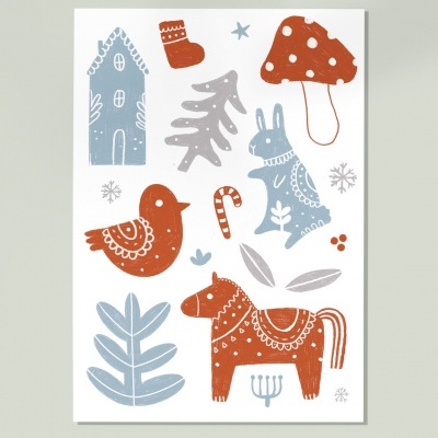 POSTAL DE NATAL "FOLK" GAMBUZINO