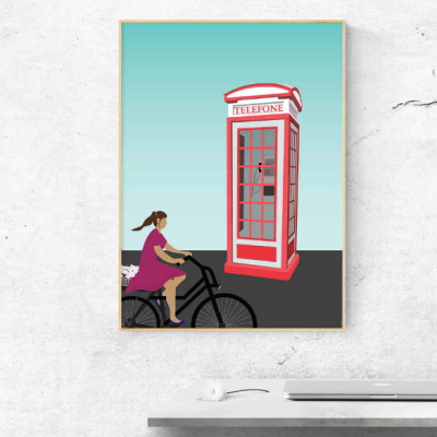 POSTER "CABINE TELEFONICA NA FOZ" 100% PORTUGAL