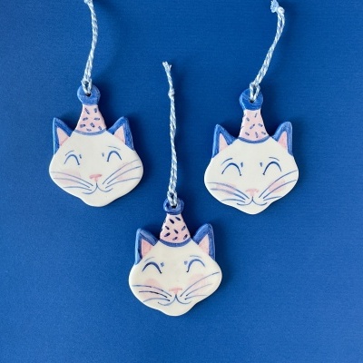 GATO CERÂMICA CARTOLINA LIMÃO