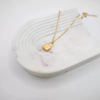 COLAR 18K DOURADO "LUCCHETTO" DUESTELLE ITALIA