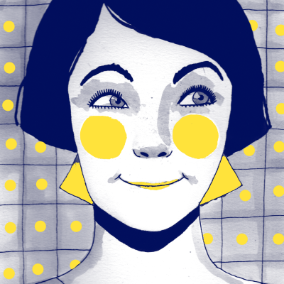 RISOGRAFIA "SORRISOS III" AZUL JOANA NOBREGA