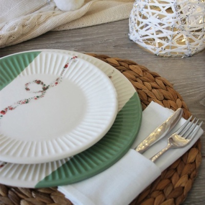 XMAS TÁLIA LATERAL/PRATO SOBREMESA PÓ DE BARRO