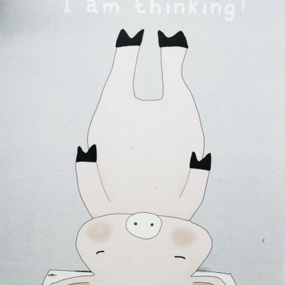 ILUSTRAÇÃO INFANTIL "PORCO SCHH...I AM THINKING" LEONOR FEIJÓ
