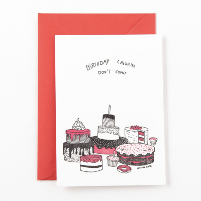 POSTAL "BIRTHDAY CALORIES DON'T COUNT" STUDIO FLASH