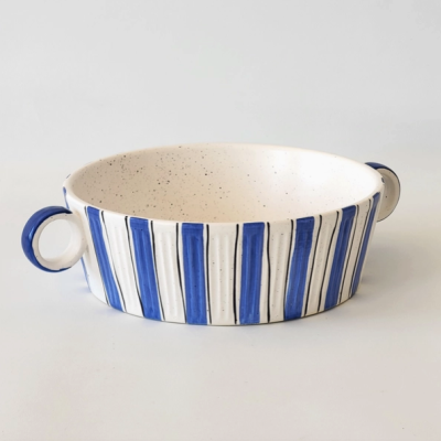 TAÇA POMBALINA DE SERVIR AZUL PÓ DE BARRO