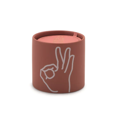 IMPRESSIONS CERAMIC CANDLE 163G CORAL - IT'S OK - ROSEWATER & SANTAL DESIGNWORKS COLLECTIVE