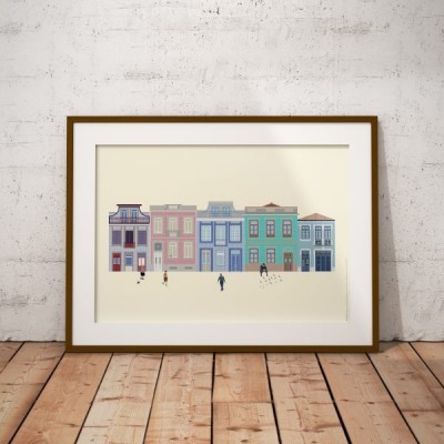POSTER "CASAS TÍPICAS NUMA RUA DO PORTO" 100% PORTUGAL