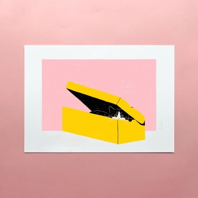 ILUSTRAÇÃO "LOVE FOR CARDBOARD BOXES" SARA FELGUEIRAS