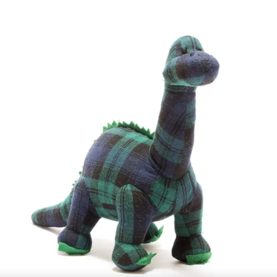 BONECO TRICOTADO DINOSSAURO DIPOLDOCUS TARTAN EM ALGODÃO ORGÂNICO BEST YOUTH