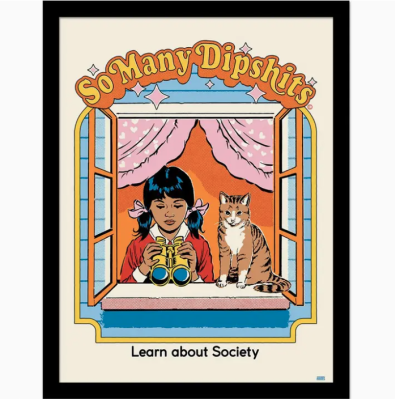 POSTER 30x40 COM MOLDURA "SO MANY DIPSHIT" PYRAMID INTERNATIONAL