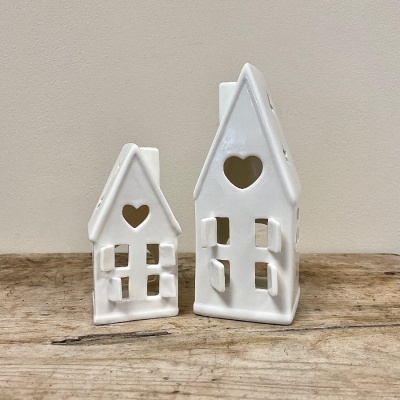 SUPORTE DE LUZ EM T DAINTY WHITE HOUSE, 11,5CM