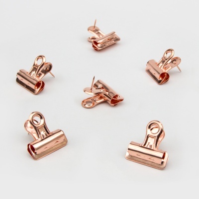 ROSE GOLD PUSH PIN BULLDOG CLIPS SUCK.UK