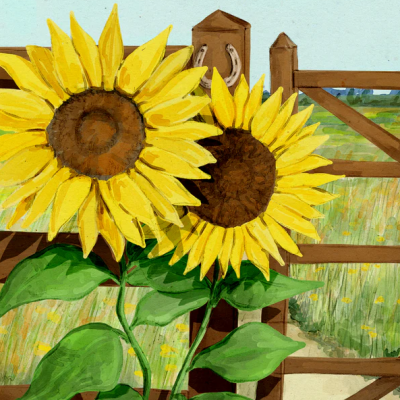 ILUSTRAÇÃO "SUNFLOWER FIELD II" EVA HALFERS