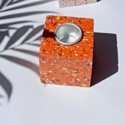 CUBO CASTIÇAL - TERRACOTA STUDIO VALENTINE