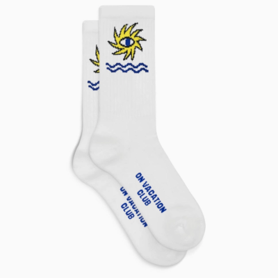 SUN EYE TENNIS SOCKS - WHITE ON VACATION