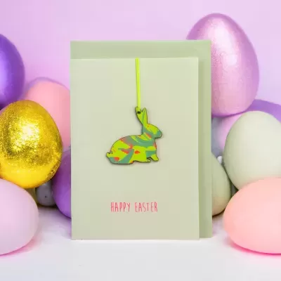 POSTAL COM PENDENTE "PÁSCOA" PINK STORIES