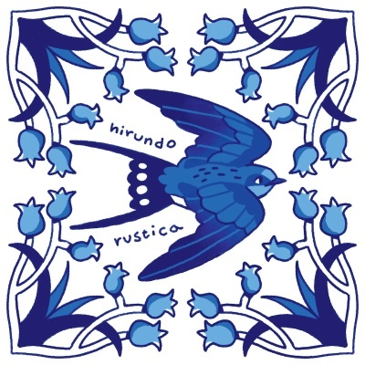 ILUSTRAÇÃO "AZULEJOS DE CASA - HIRUNDO RUSTICA" MENDI MENDES