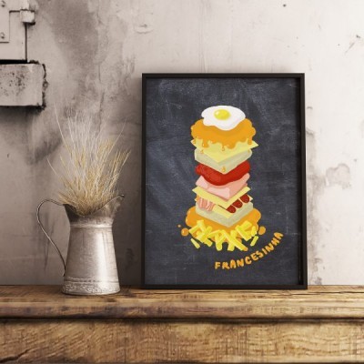 POSTER "FRANCESINHA À MODA DO PORTO" 100% PORTUGAL