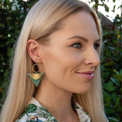 BRINCOS "LA SPEZIA" VERDE DUESTELLE ITALIA