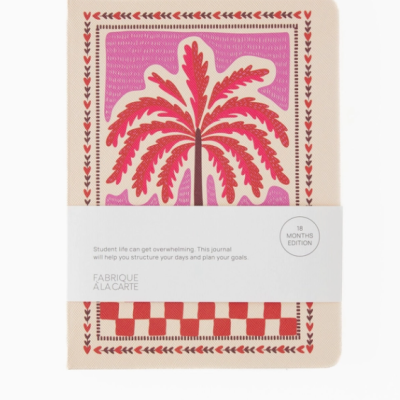 DIÁRIO ESCOLAR DE 18 MESES FABRIQUE "PALMTREE ROSA" A-JOURNAL STATIONERY
