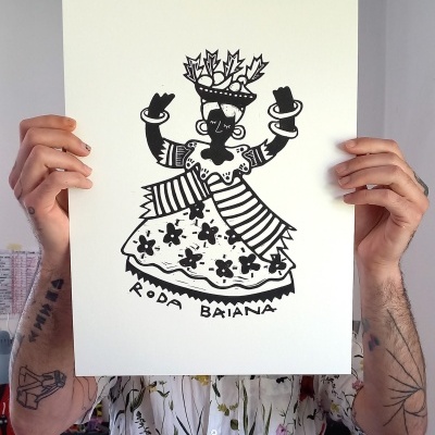 LINOGRAVURA "ESCOLA DE SAMBA" JEFFERSON RIB