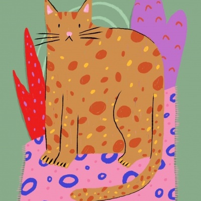 ILUSTRAÇÃO "GATO LARANJA" DE DIANA COSTA