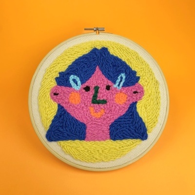 ILUSTRAÇÃO EM PUNCH NEEDLE "SELMA" CATPIVARA