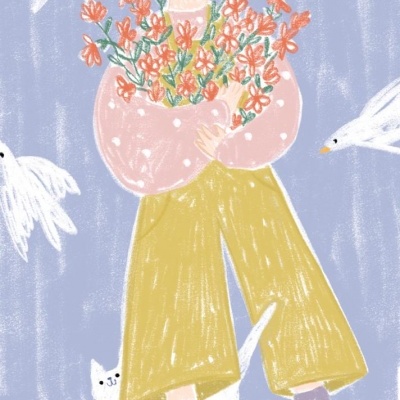 ILUSTRAÇÃO "APANHAR FLORES" GAMBUZINO (MARGARIDA ELOY)