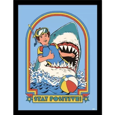 POSTER 30x40 COM MOLDURA "STAY POSITIVE" PYRAMID INTERNATIONAL