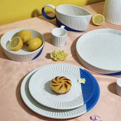 SET LOUÇA DE JANTAR AZUL PÓ DE BARRO