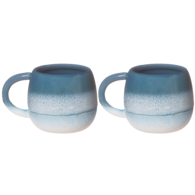MOJAVE GLAZE ESPRESSO BLUE MUG - SET OF 2 SASS BELLE