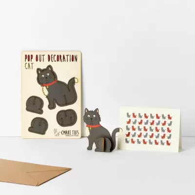 POP OUT BLACK CAT CARD