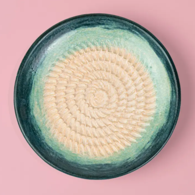 PRATO RALADOR "BRISA - VERDE E AMARELO - PEQUENO" ALFAR TIERRA COCIDA