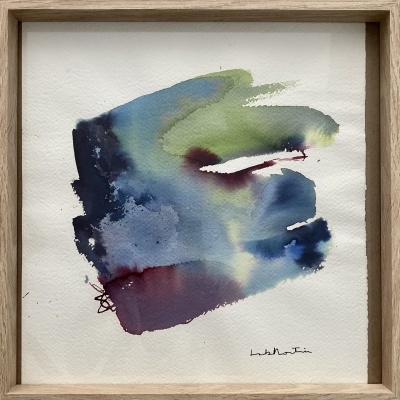 AGUARELA COM MOLDURA "SEM TÍTULO 17" ISABEL MONTEIRO