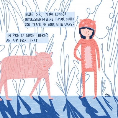 ILUSTRAÇÃO "I'M A TIGER NOW " KIKA COM CAPA