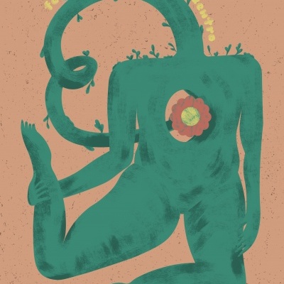 ILUSTRAÇÃO " FELICIDADE FLORESCE DE DENTRO " INÊS BARTILOTTI