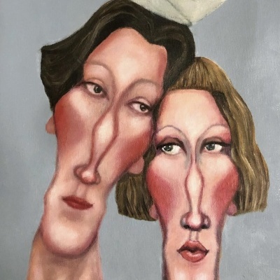 PINTURA " MULHERES BARCO" DE MARTA PINHO FERNANDES