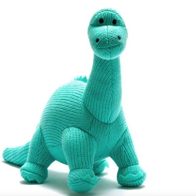 BONECO TRICOTADO DINOSSAURO DIPLODOCUS TURQUESA BEST YOUTH LTD