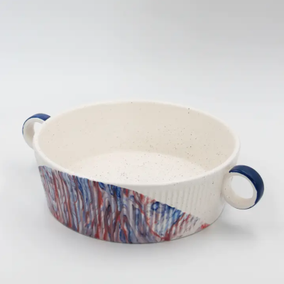 TAÇA DE SERVIR MÁRMORE AZUL TÁLIA PÓ DE BARRO