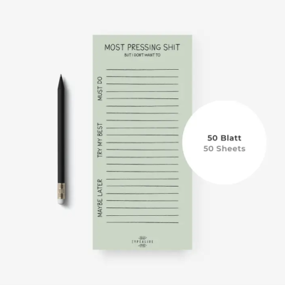 NOTEPAD SLIM "MOST PRESSING SHIT" TYPEALIVE