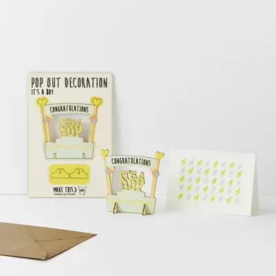 POP OUT IT'S A BOY CARD