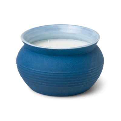 SANTORINI CERAMIC CANDLE 368G - BLUE - SALTED BLUE AGAVE DESIGNWORKS COLLECTIVE