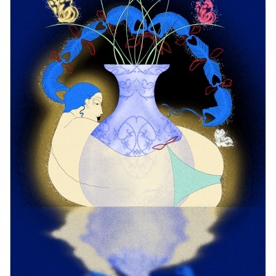 ILUSTRAÇÃO COR AZUL "6" SOFIA MELANCIA