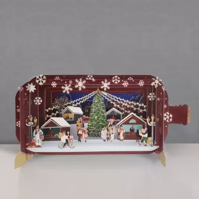 POSTAL DE NATAL POP-UP "MESSAGE IN A BOTTLE - XMAS MARKET" ALLJOY DESIGN
