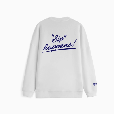 SIP HAPPENS SWEATER - OFF WHITE ON VACATION