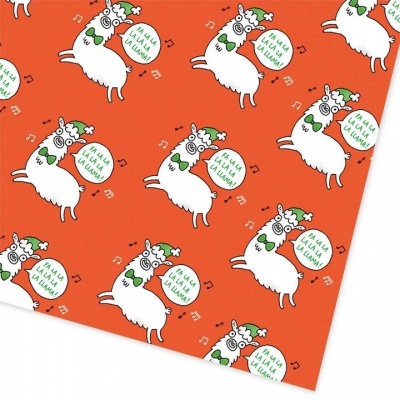 PAPEL DE EMBRULHO "FA LA LA LA LHAMA" OHH DEER