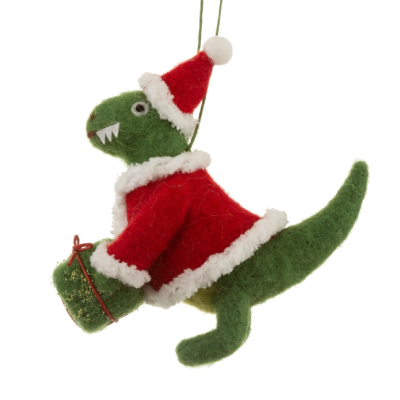 ENFEITE DE NATAL EM FELTRO "SANTASAURUS" SASS & BELLE