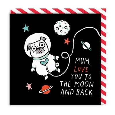 GREETING CARD SQUARE MUM LOVE YOU TO THE MOON AND BACK OHH DEER