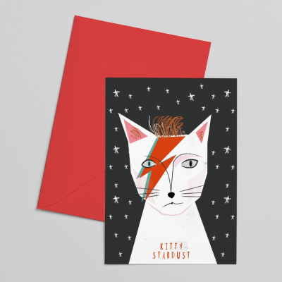 POSTAL "KITTY STARDUST CAT MUSICIAN" NIASKI