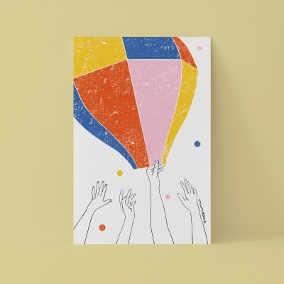 POSTAL "LANÇAR O BALÃO" JOANA MUNDANA